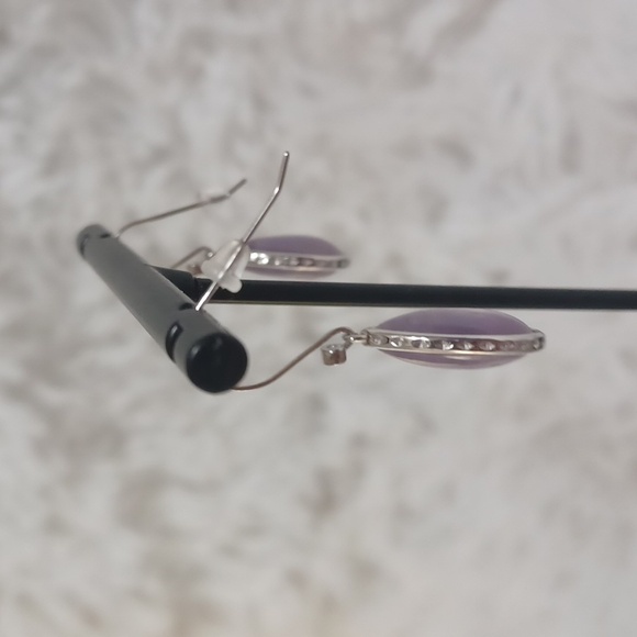 Colleen Lopez Sterling Silver Pear Shaped Amethyst Drop Earrings NEW - Picture 4 of 8